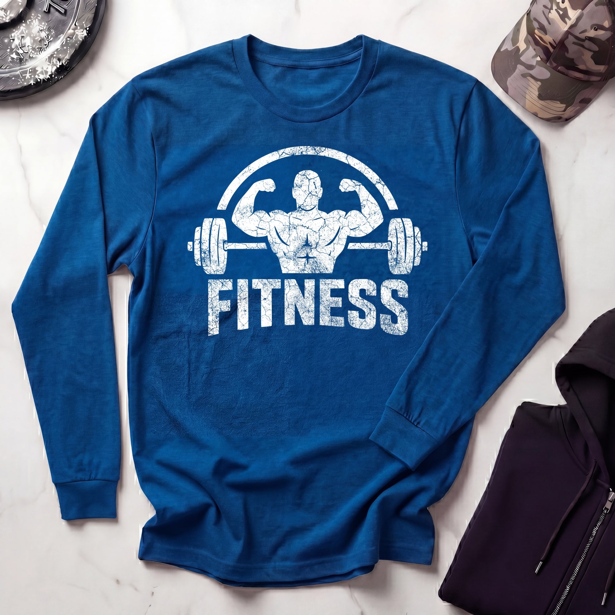 Weightlifting Fitness Vintage Long Sleeve Gym Tee