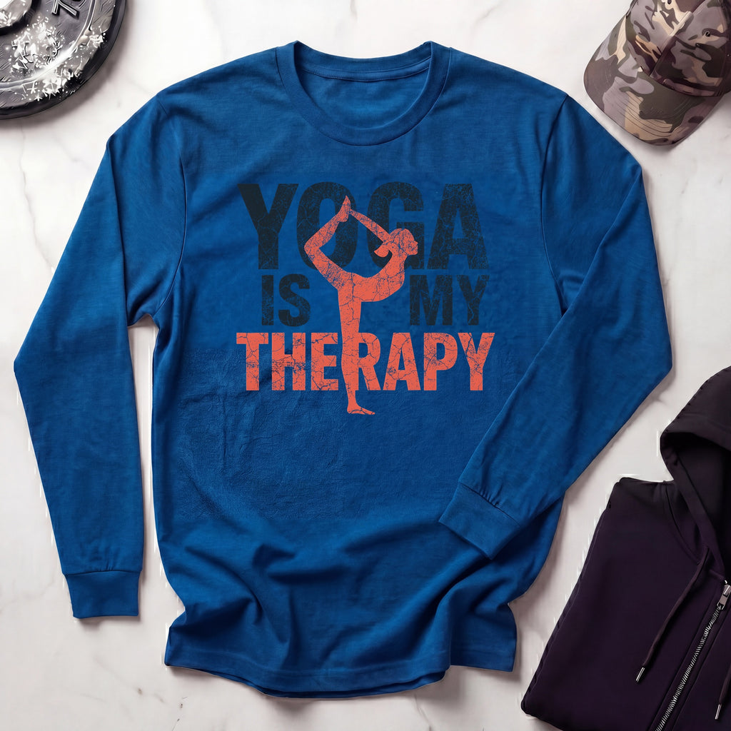 Yoga Is Therapy Vintage Long Sleeve Gym Tee