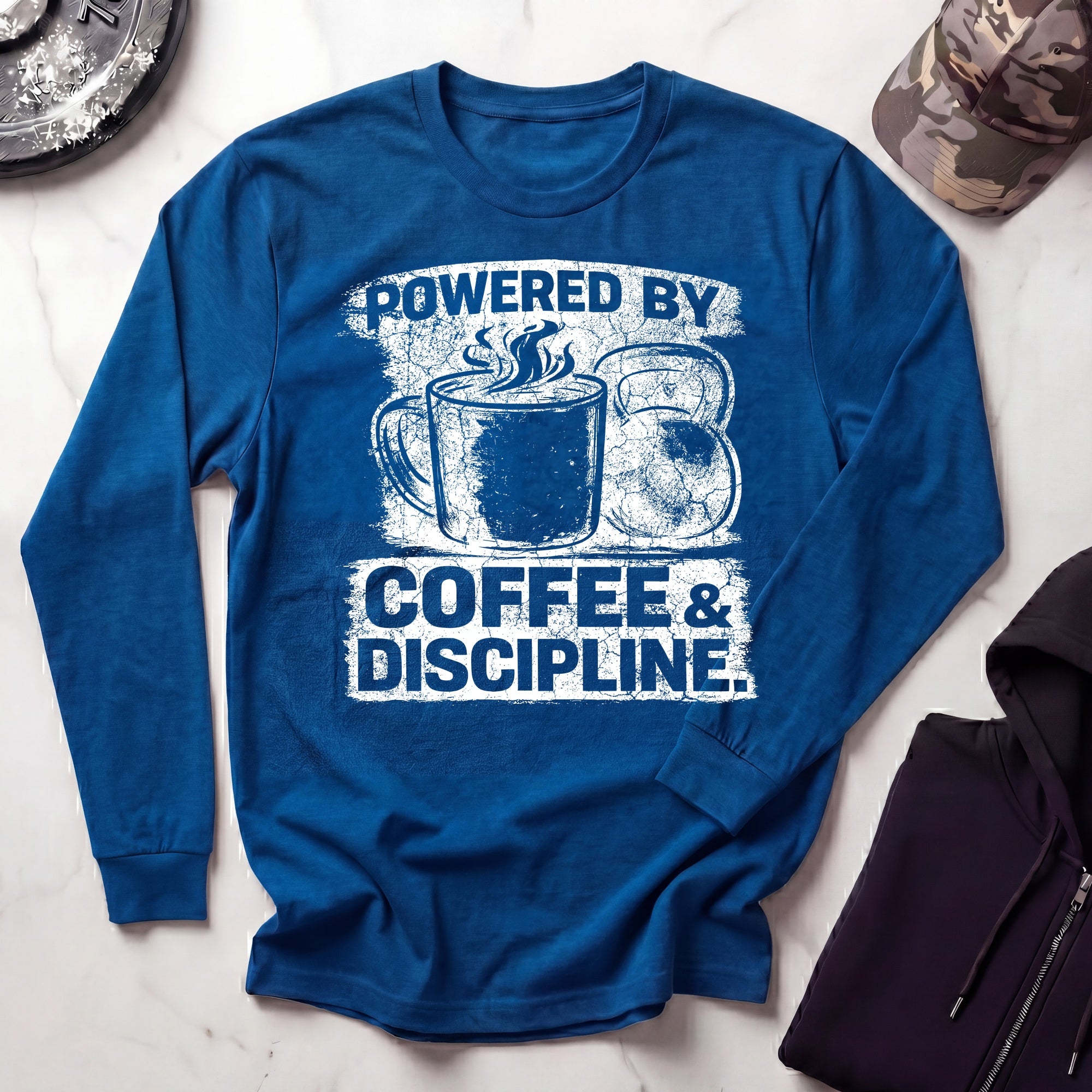 Coffee and Discipline Vintage Long Sleeve Gym Tee