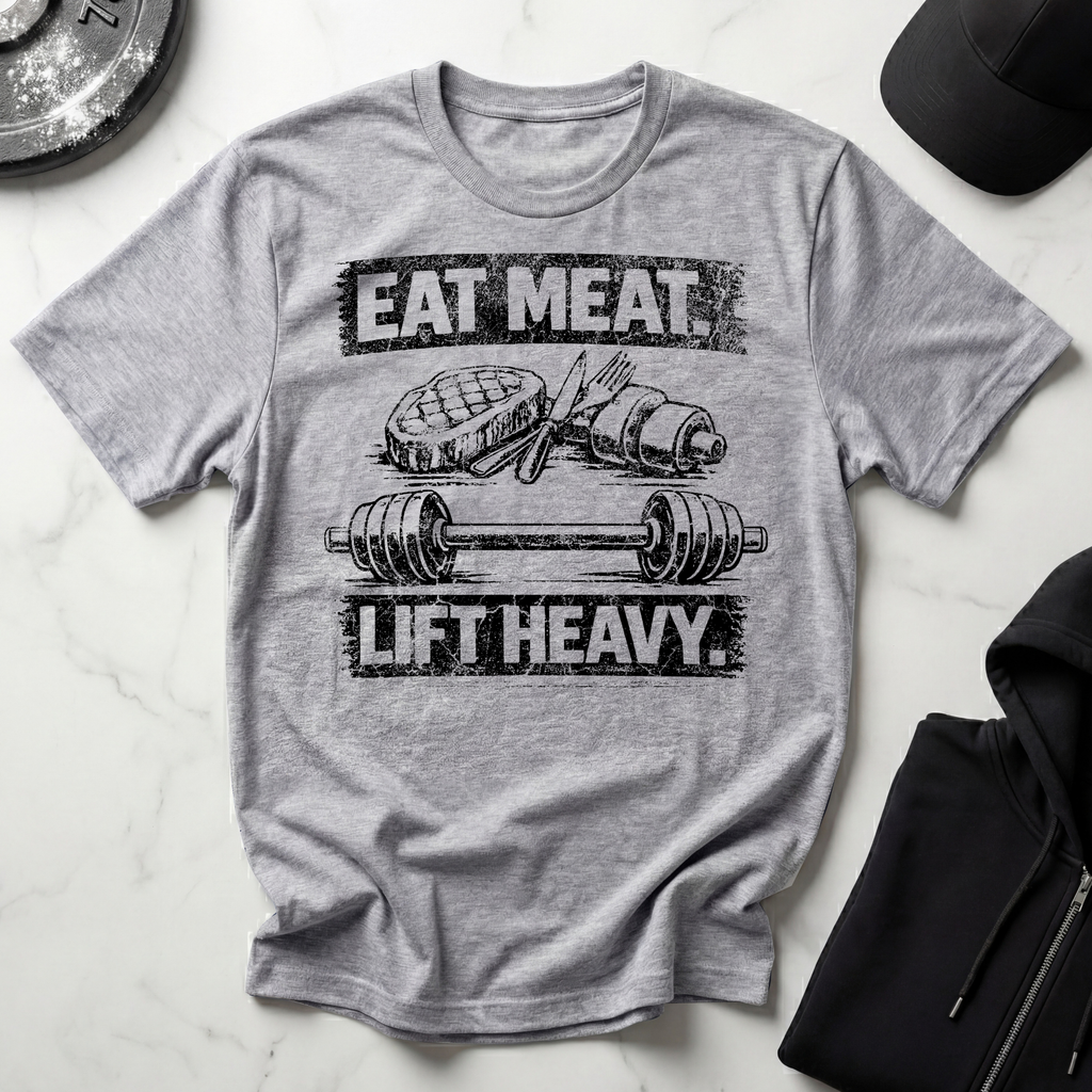 Eat Meat Lift Heavy Light Tee