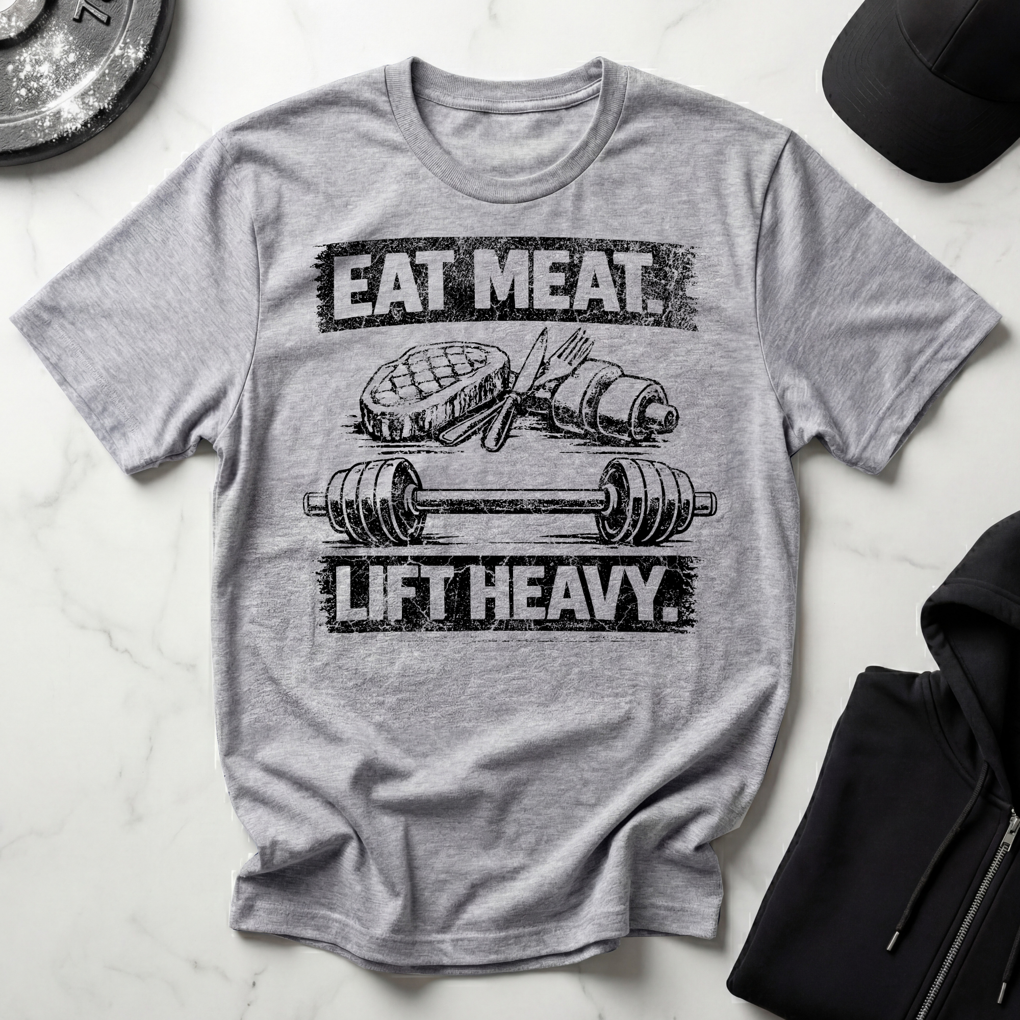 Eat Meat Lift Heavy Light Tee