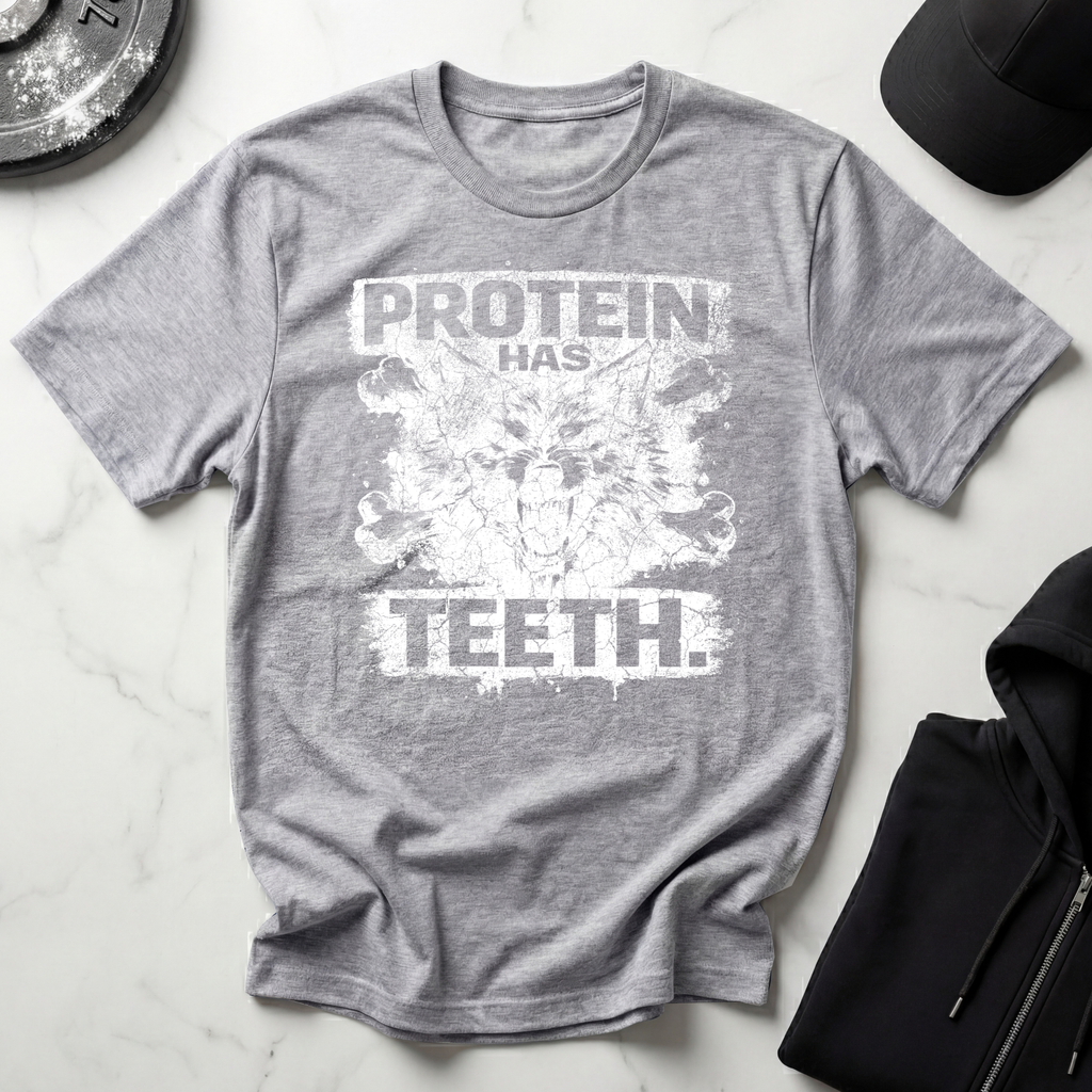 Protein Has Teeth Dark Tee