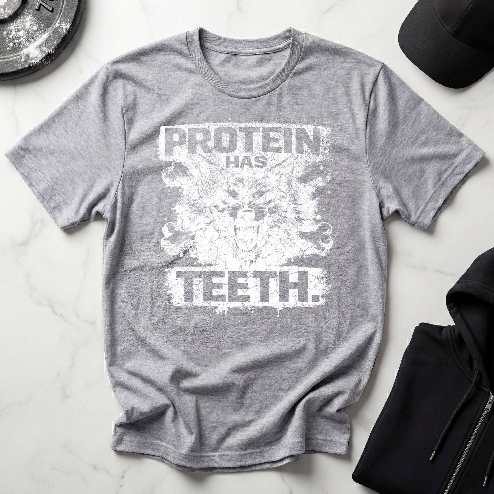 Protein Has Teeth Dark Tee