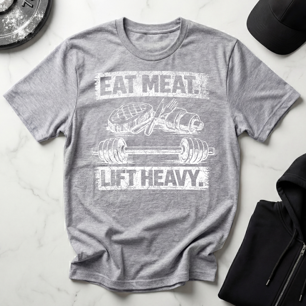 Eat Meat Lift Heavy Dark Tee