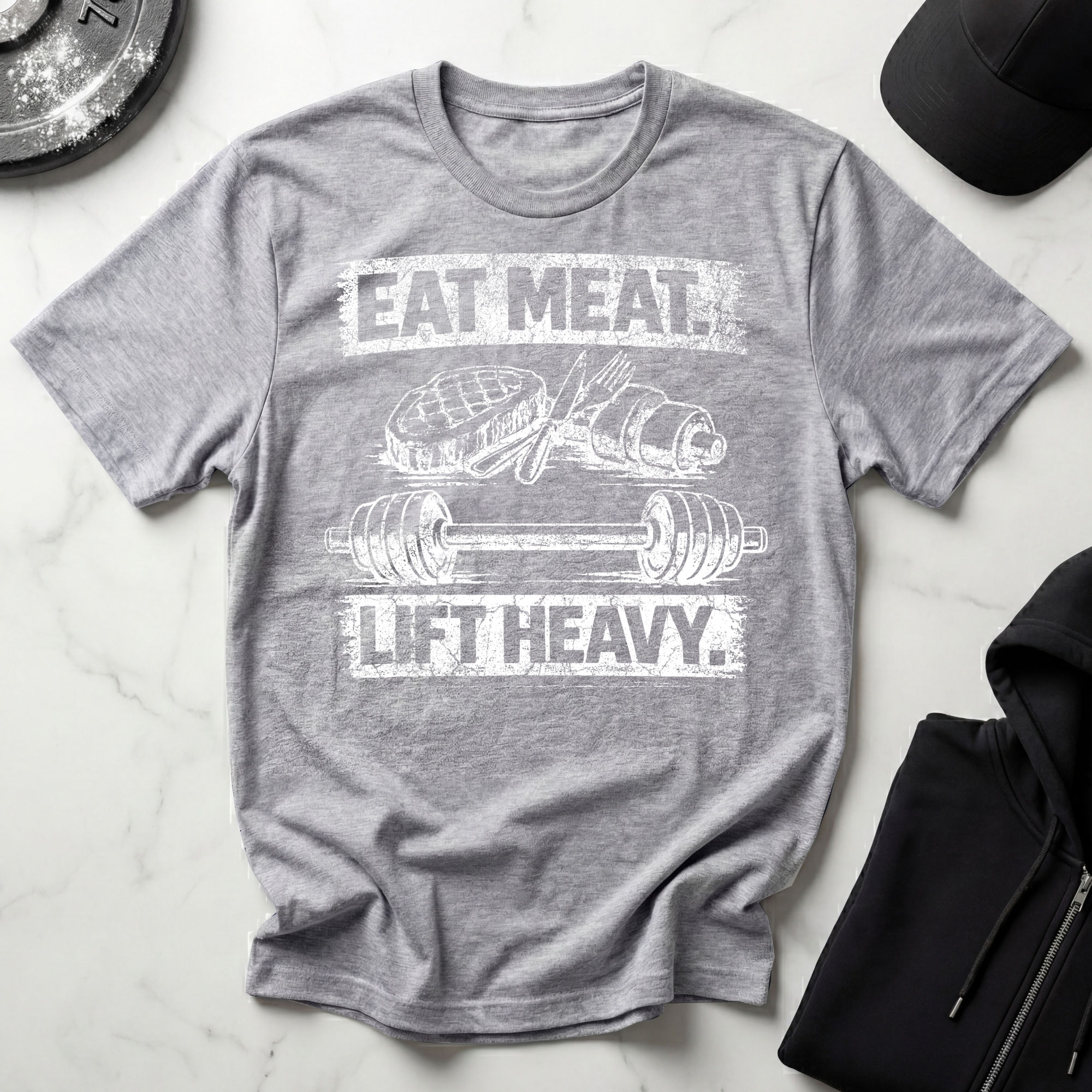 Eat Meat Lift Heavy Dark Tee
