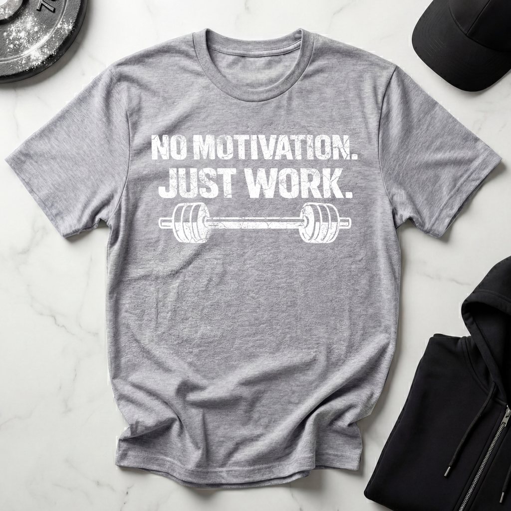 No Motivation Just Work Dark Tee