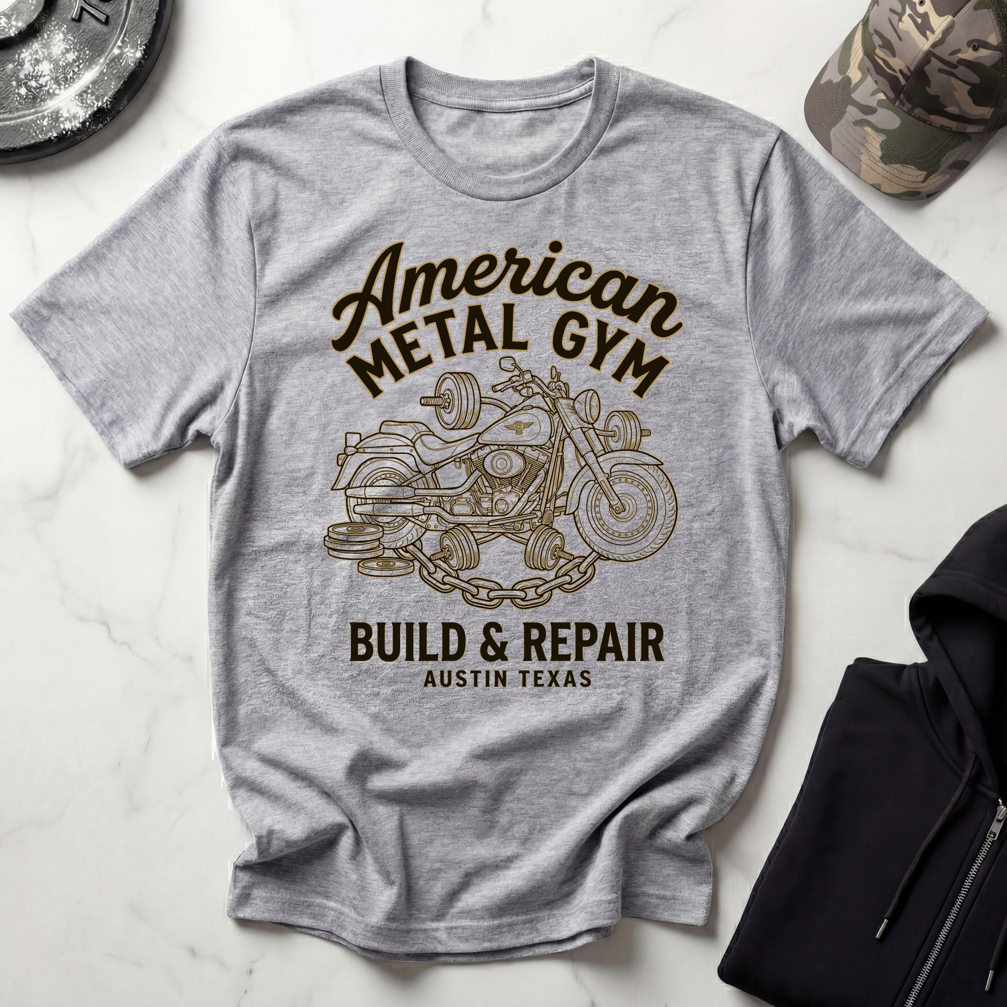 American Metal Austin TX Build and Repair Vintage Graphic Gym T-Shirt