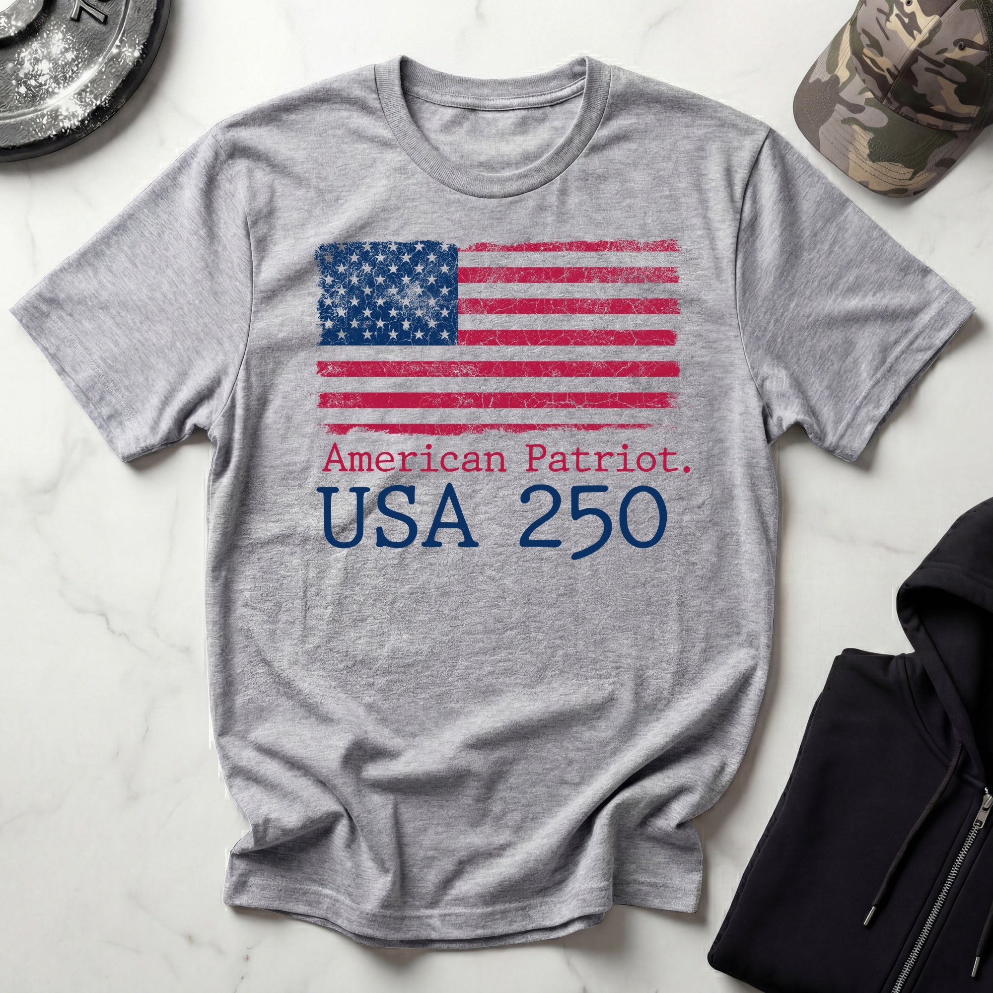 American Patriot USA 250 Graphic Vintage Gym T-Shirt