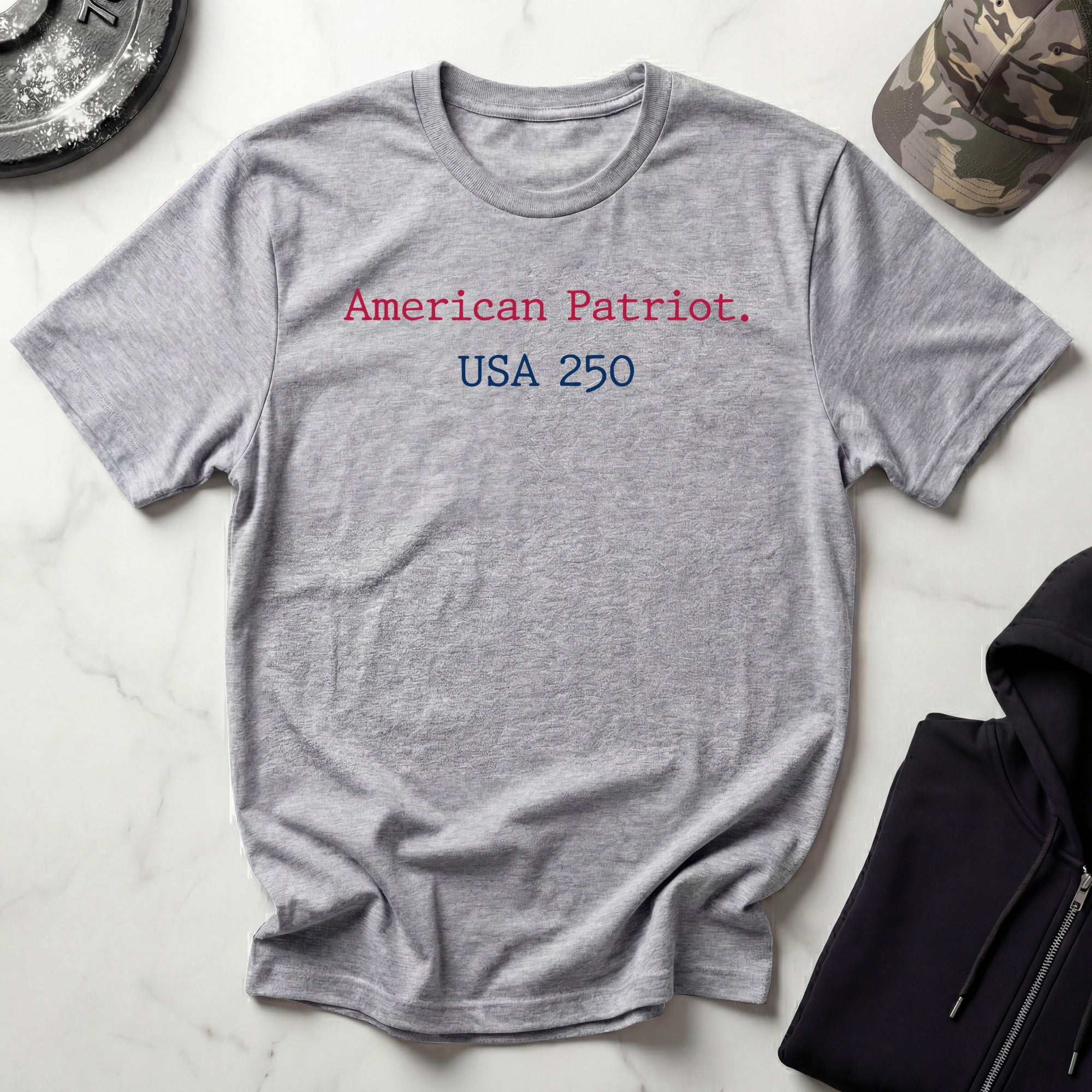 American Patriot USA 250 Typographic Vintage Gym T-Shirt