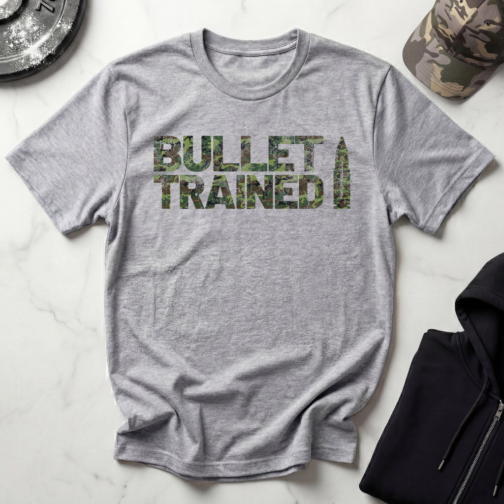 Camo Bullet Trained Graphic Gym T-Shirt