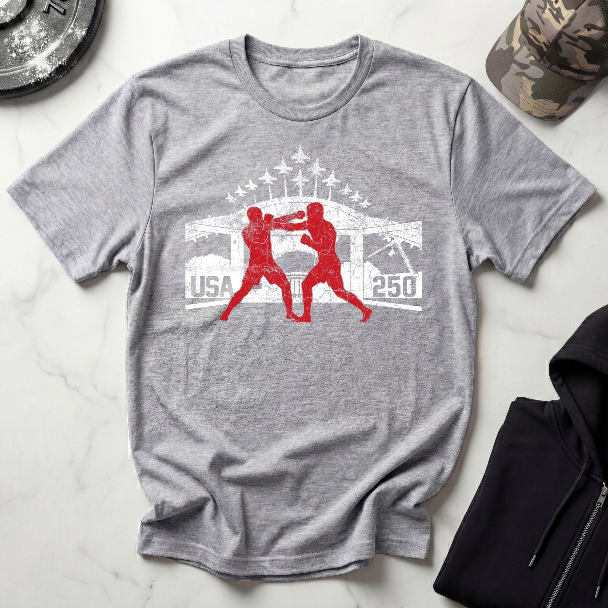 USA Freedom 250 Graphic Vintage Gym T-Shirt