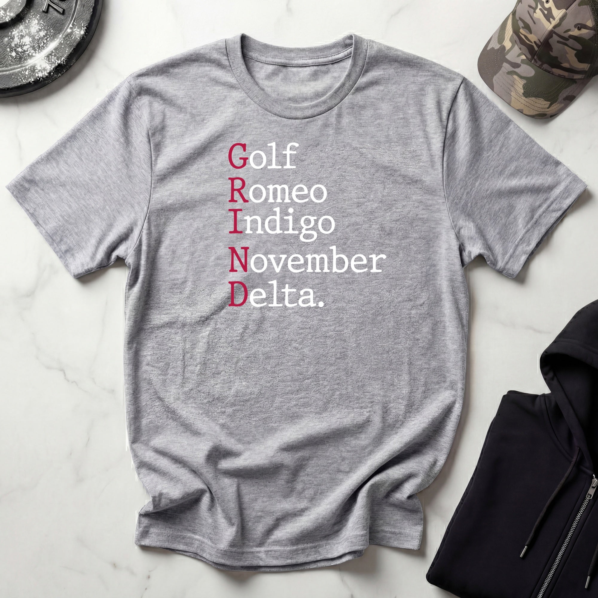 GRIND Phonetic Typographic Vintage Gym T-Shirt