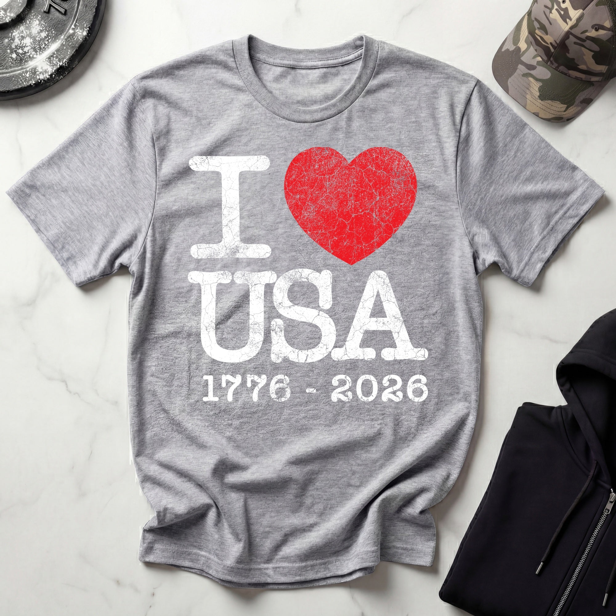 I Heart USA 250 Vintage Gym T-Shirt
