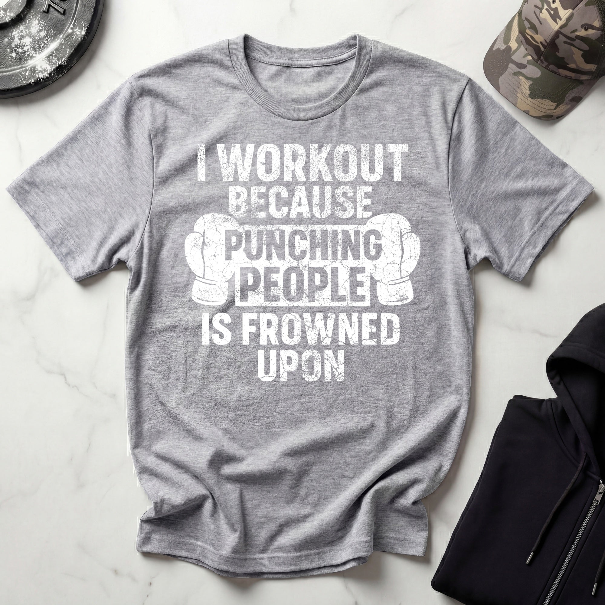 I Work Out Because Gym T-Shirt