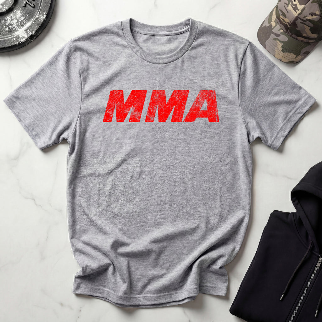 MMA Red Typographic Retro Gym T-Shirt