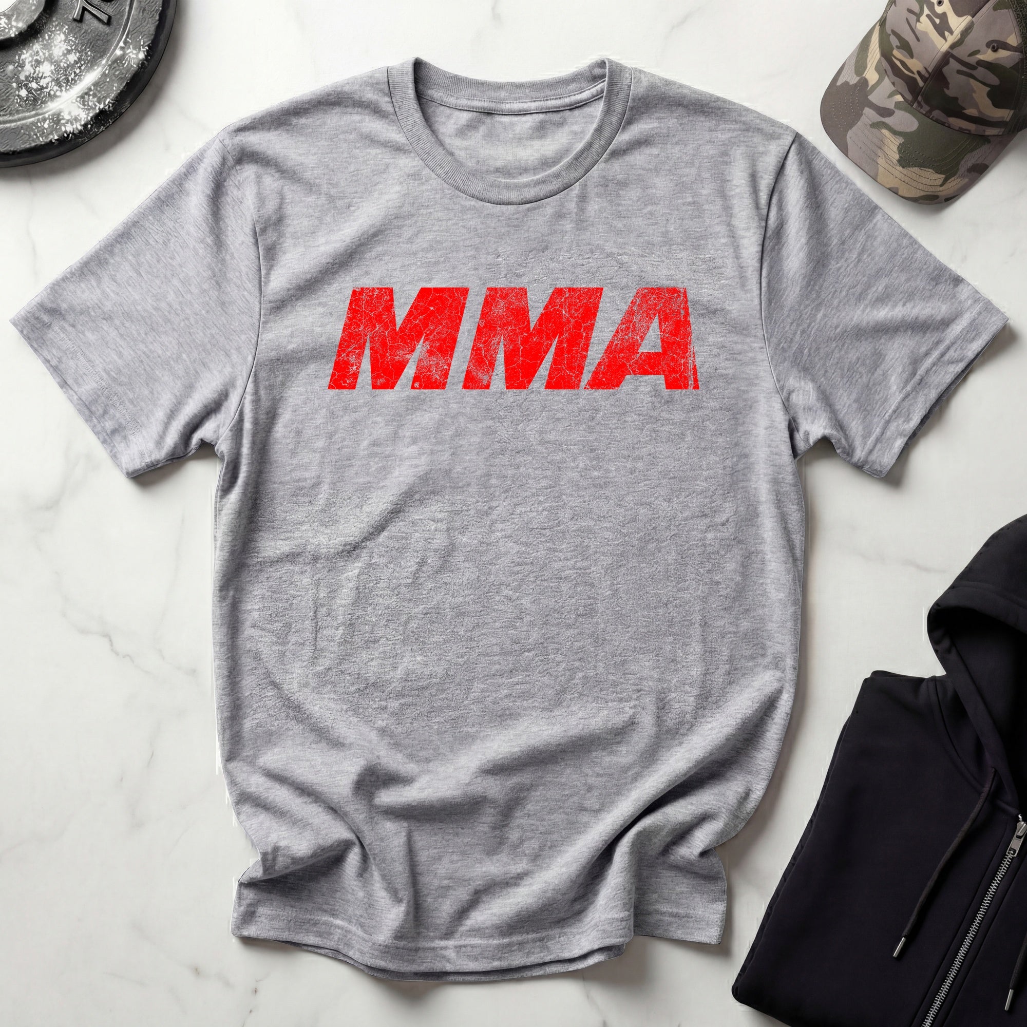 MMA Red Typographic Retro Gym T-Shirt