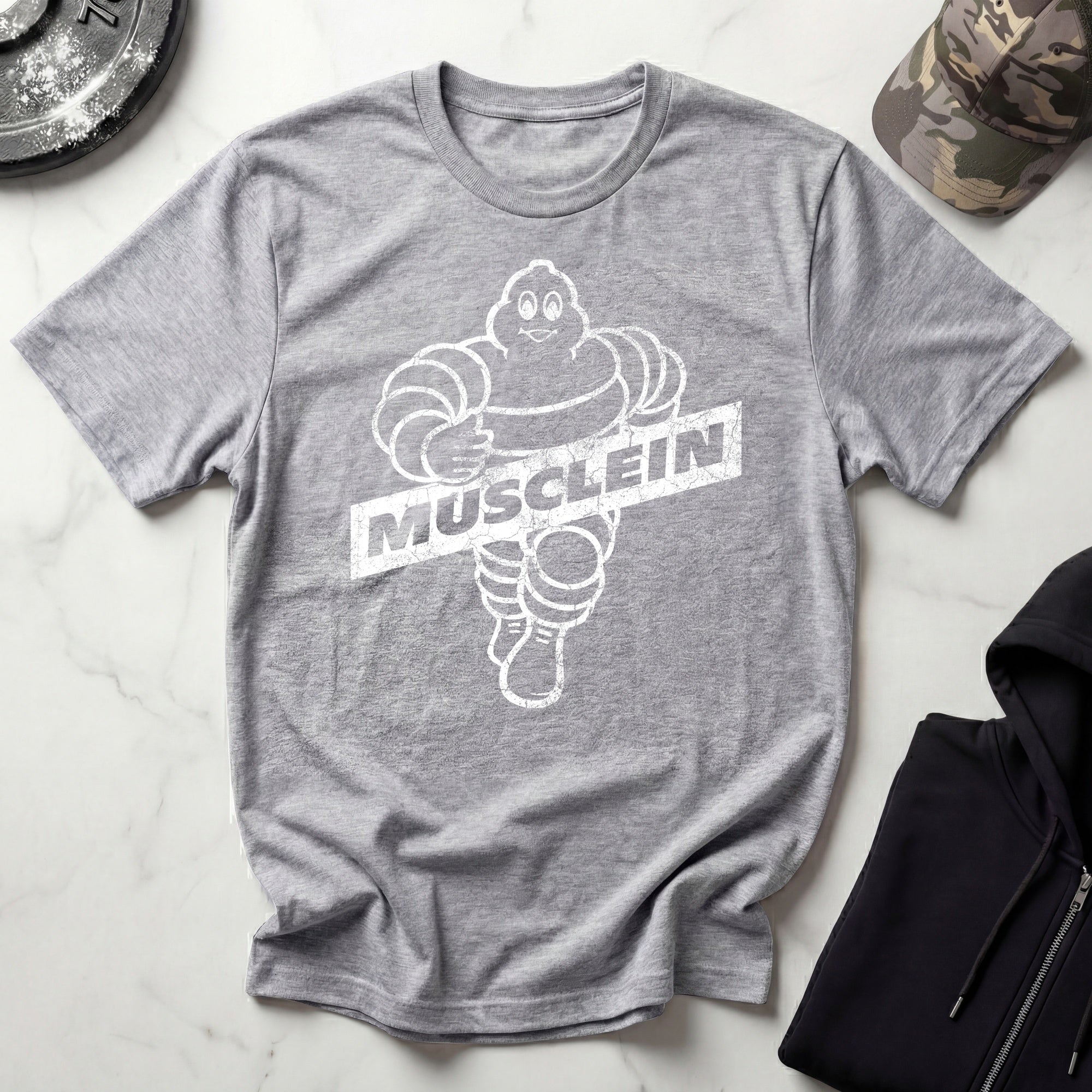 Musclein Man Graphic Vintage Gym T-Shirt