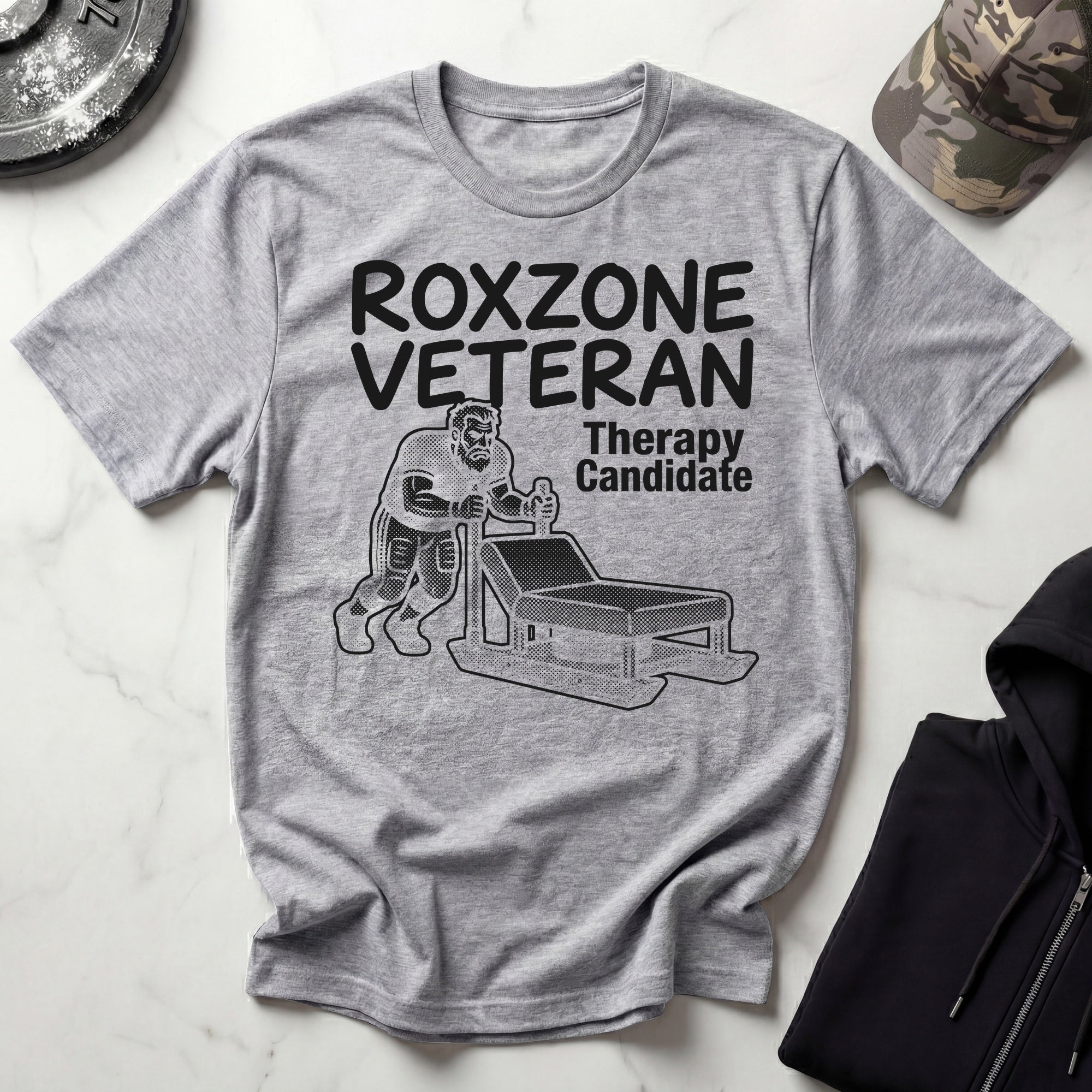 Roxzone Veteran Graphic Dark Gym T-Shirt