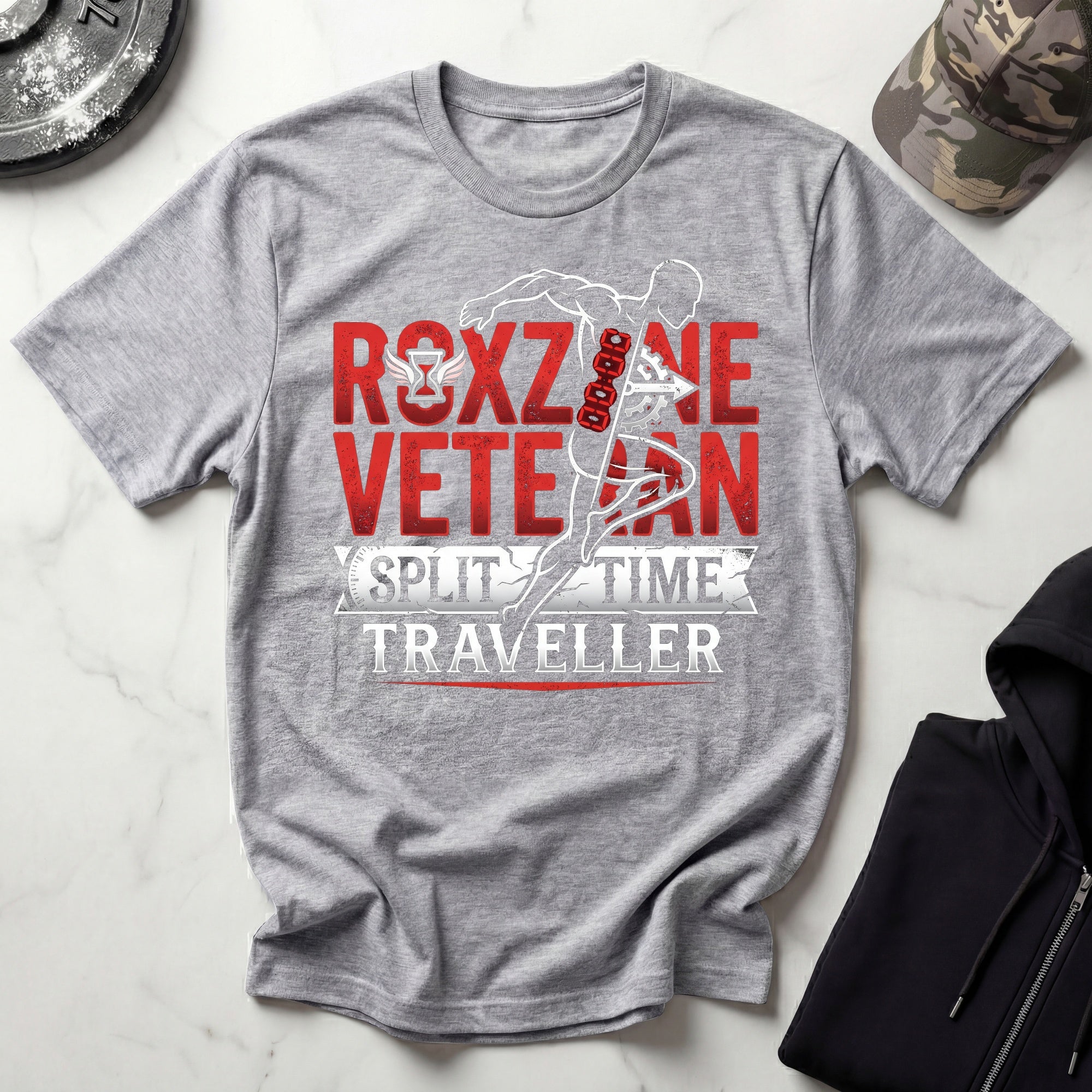 Roxzone Veteran Split Time Traveller Gym T-Shirt