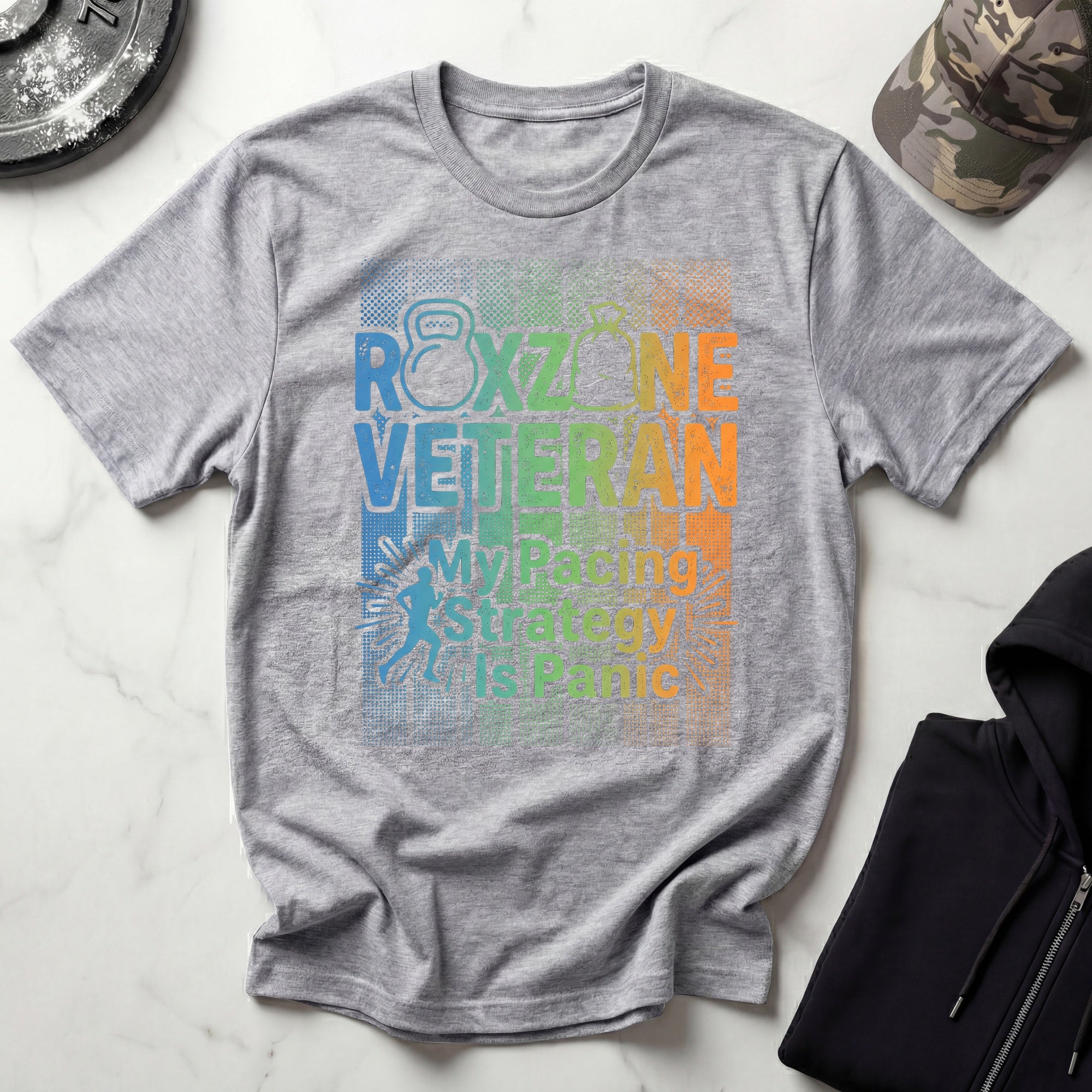 Roxzone Veteran Pacing Stategy Panic Gym T-Shirt
