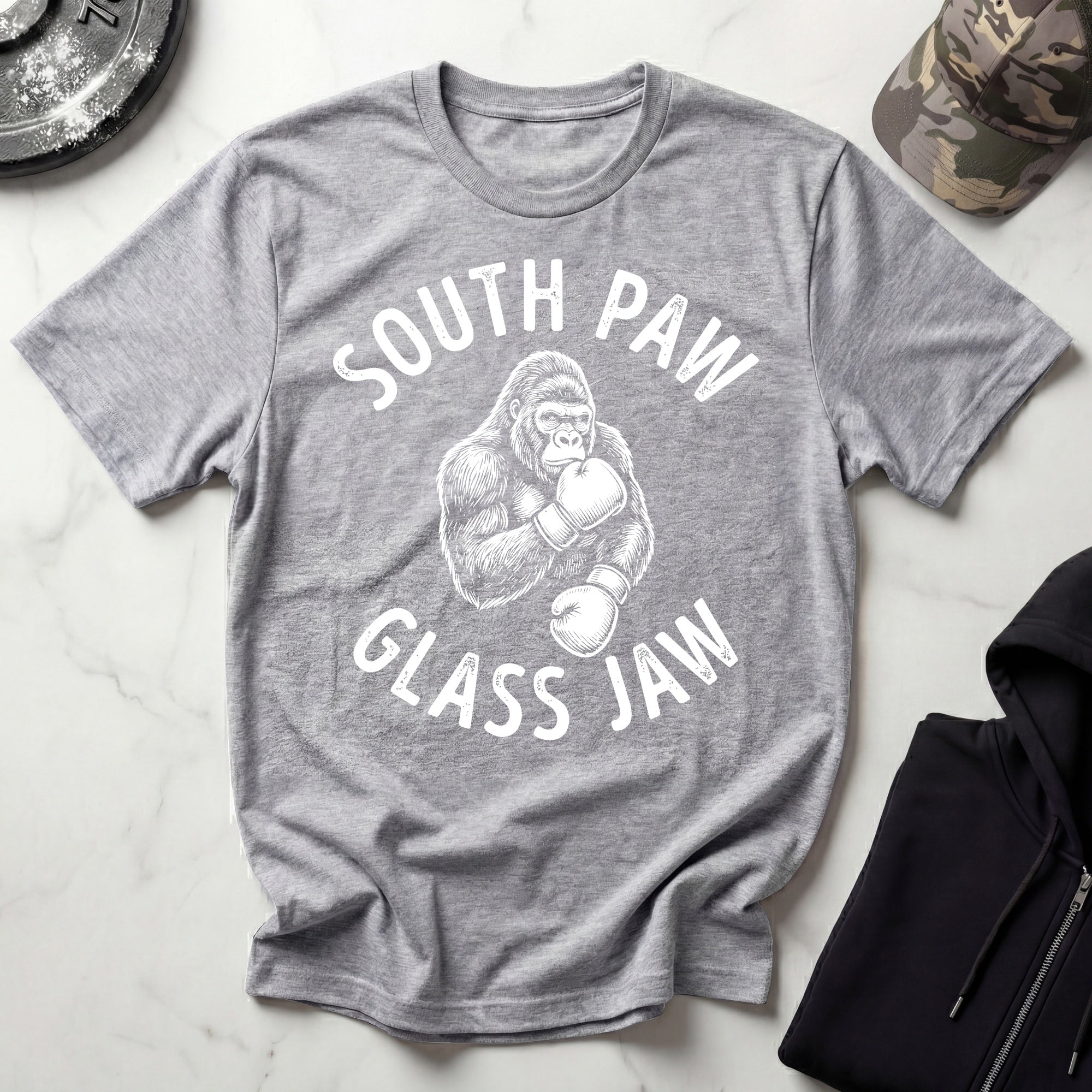 South Paw Gorilla Humour Vintage Gym T-Shirt
