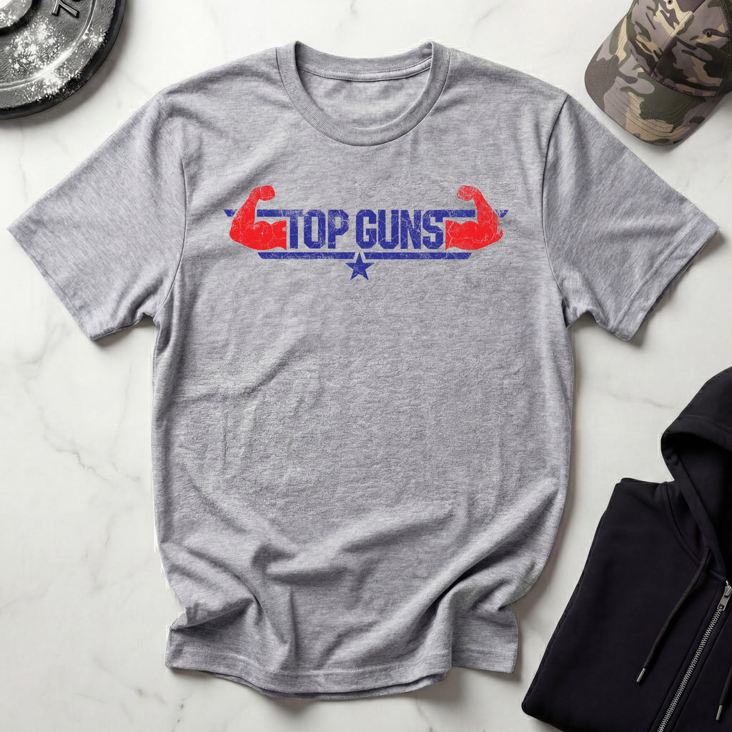 Top Guns Graphic Retro Gym T-Shirt