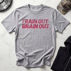 Train Out Typographic Grunge Gym T-Shirt