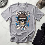 We Go Gym Skull Graphic Vintage Gym T-Shirt