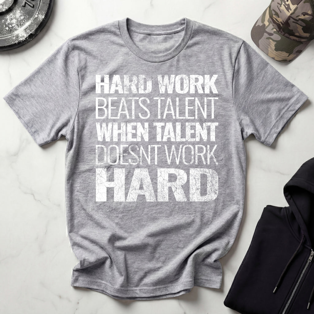 Hard Work Grunge Graphic Gym T-Shirt