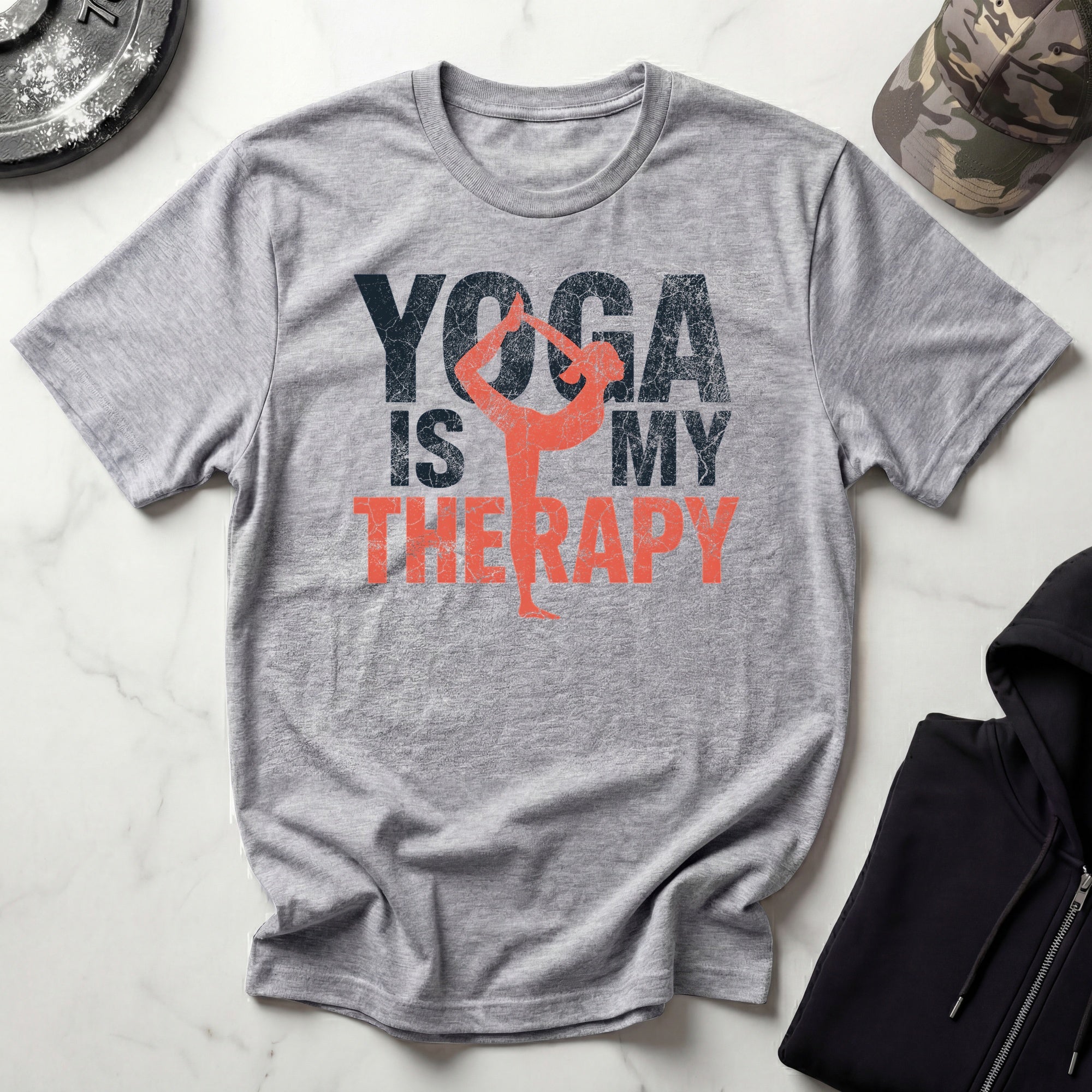 Yoga Is My Therapy Grunge Gym T-Shirt