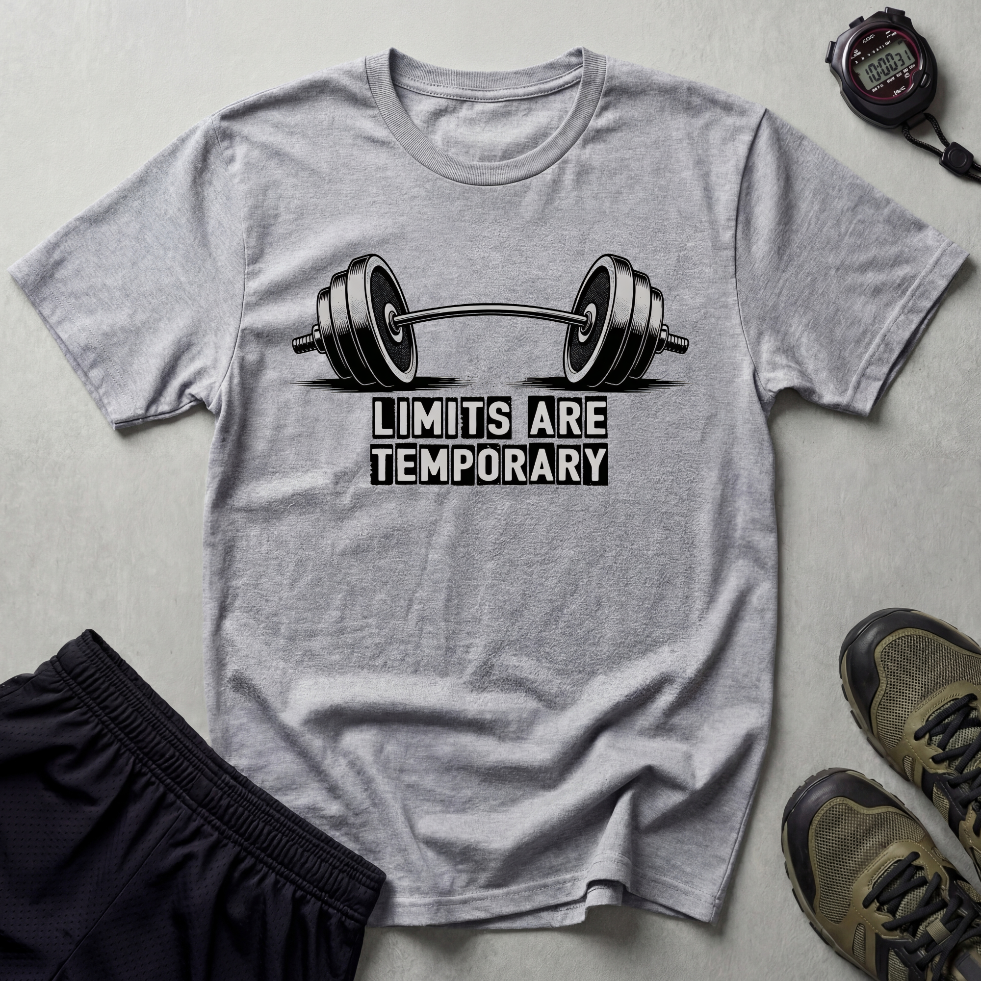 Limits Are Temporary Bodybuilding Barbell T-Shirt