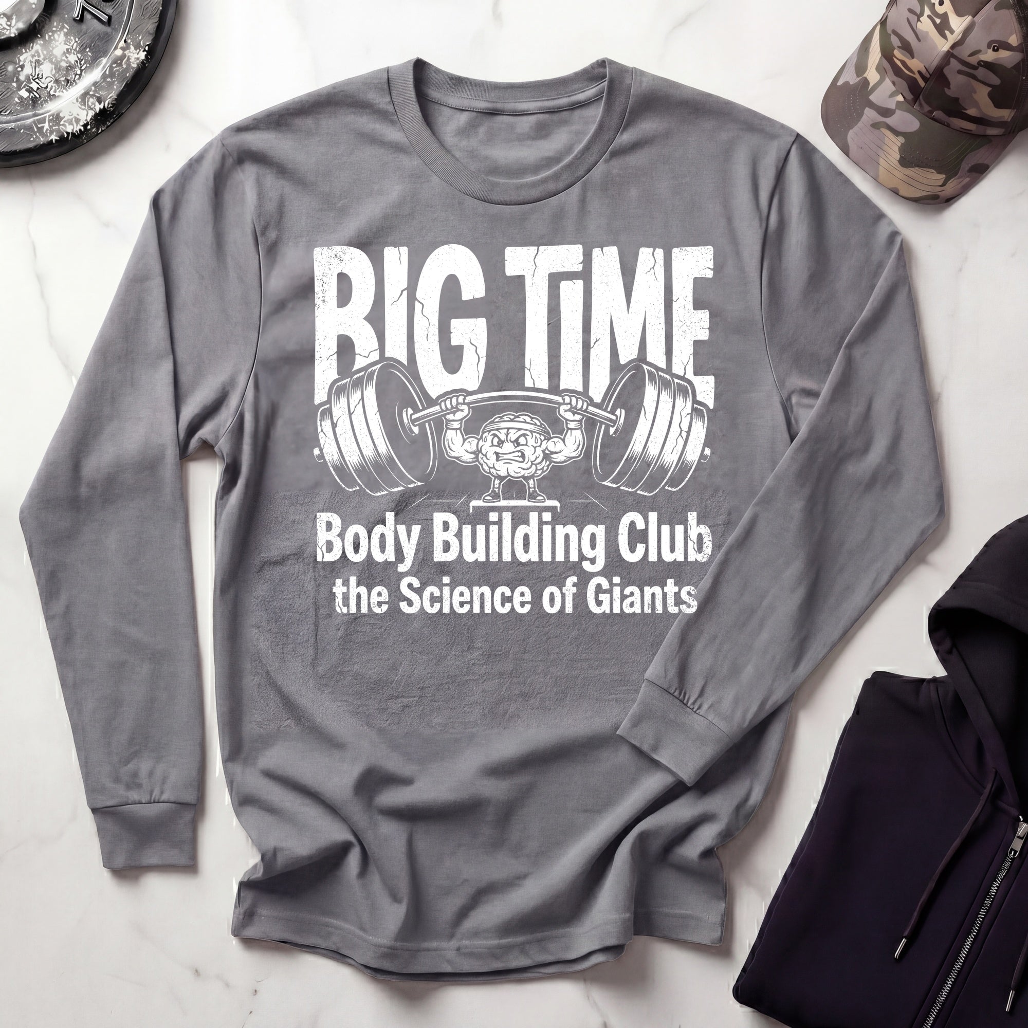 Big Time Bodybuilding Long Sleeve Gym Tee