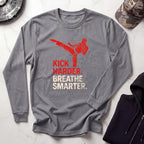 Kick Harder Graphic Long Sleeve Gym Tee
