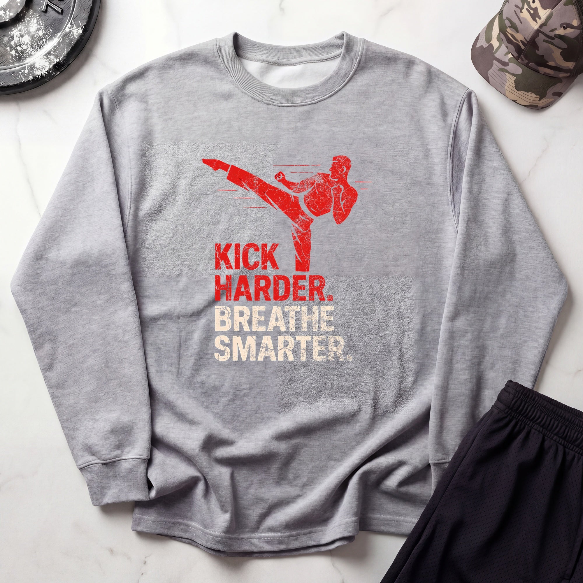 Kick Smarter Graphic Gym Crewneck Sweatshirt