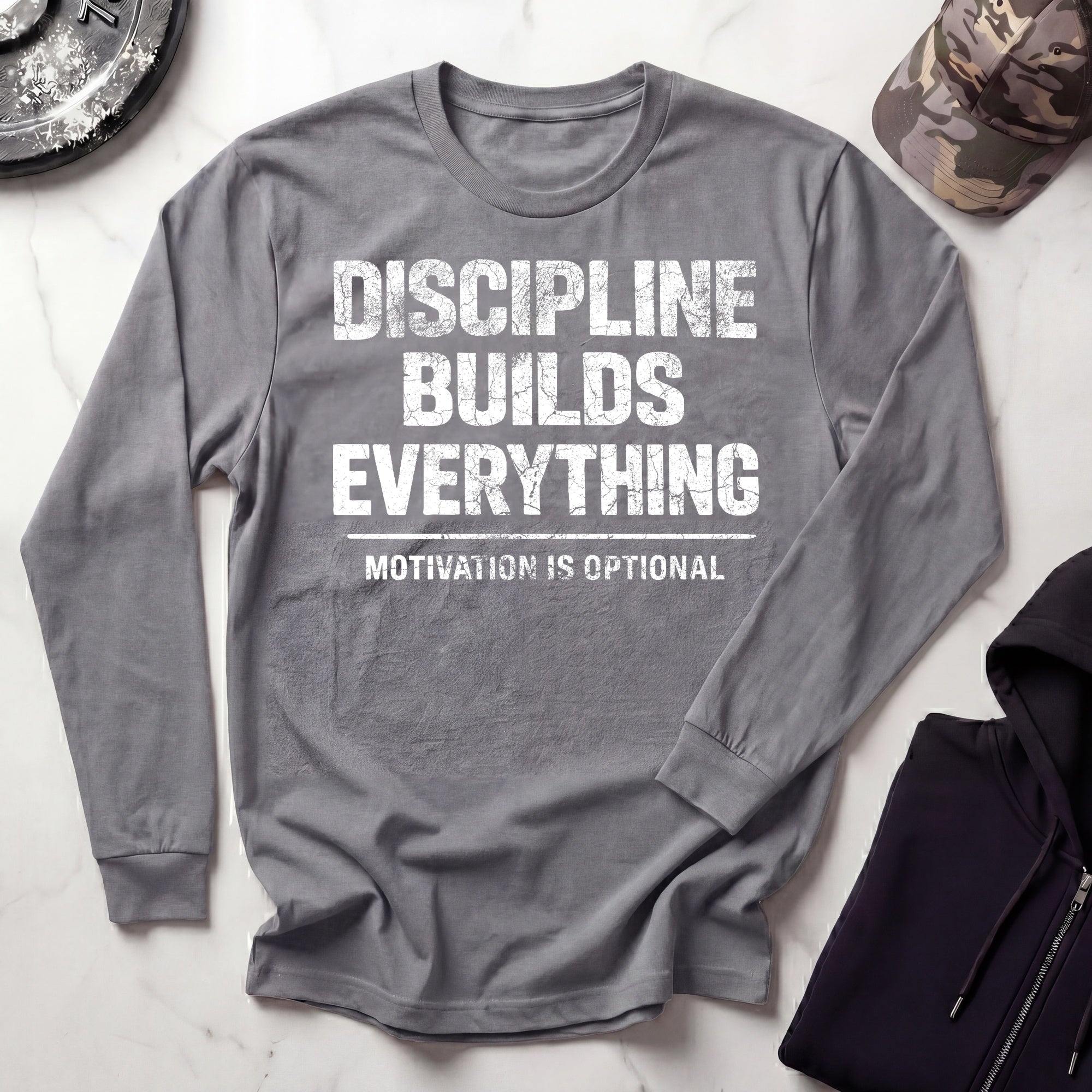 Discipline Builds Everything Long Sleeve Gym Tee