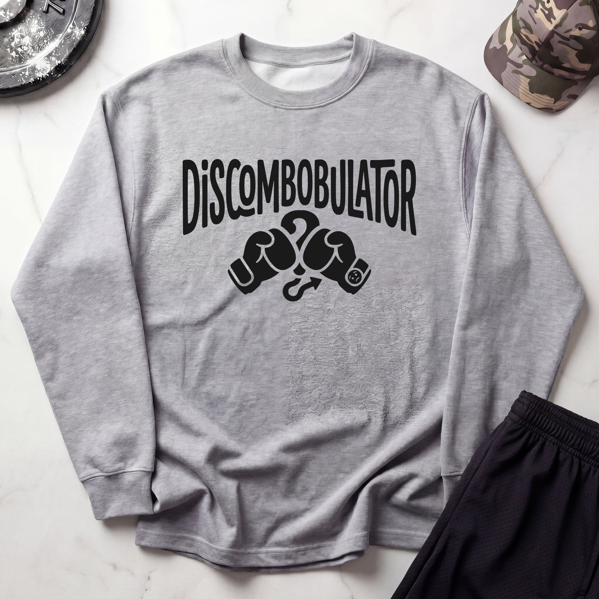 Discombobulator Boxing Cozy Retro Crewneck Gym Sweatshirt