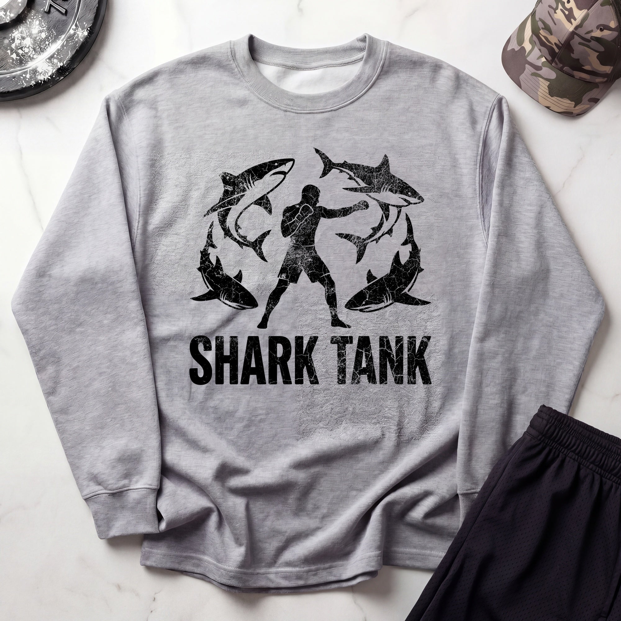 Shark Tank MMA Cozy Gym Crewneck Sweatshirt