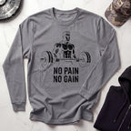 No Pain No Gain Vintage Long Sleeve Gym Tee