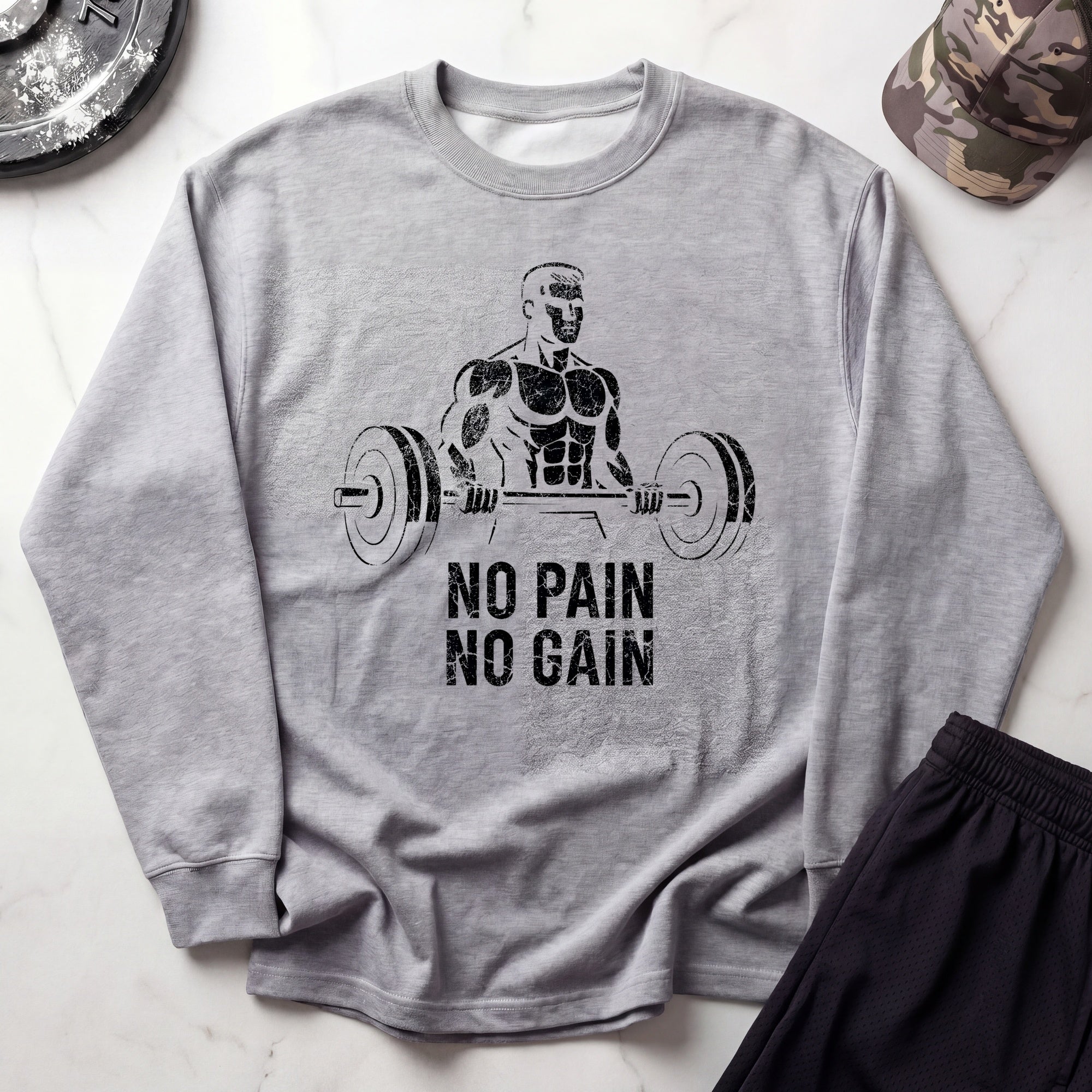 No Pain No Gain Cozy Gym Crewneck Sweatshirt