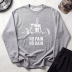 No Pain No Gain Retro Cozy Gym Crewneck Sweatshirt