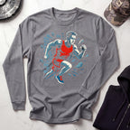 Runner Breaks Through Graphic Long Sleeve Gym Tee