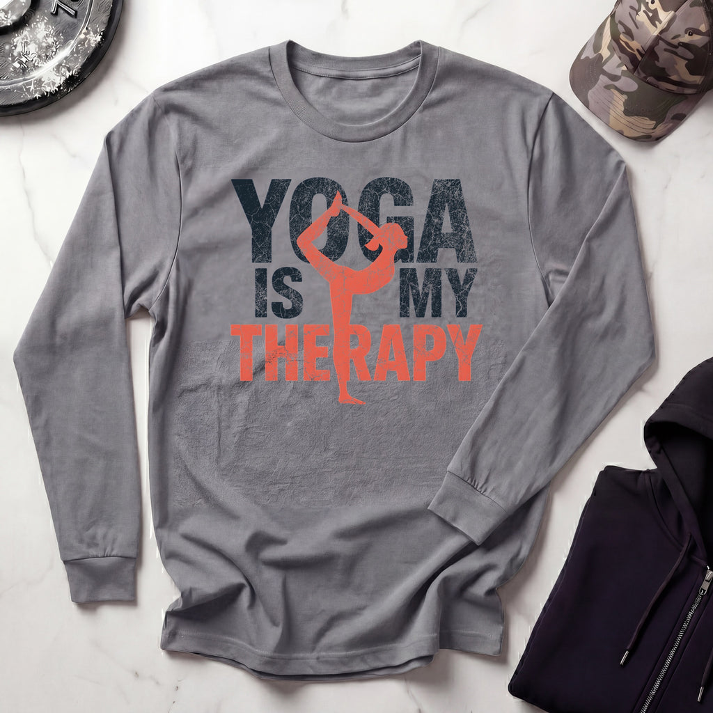 Yoga Is Therapy Vintage Long Sleeve Gym Tee