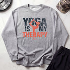 Yoga Is My Therapy Sweatshirt — Cozy Yoga Crewneck for Mindfulness & Wellness