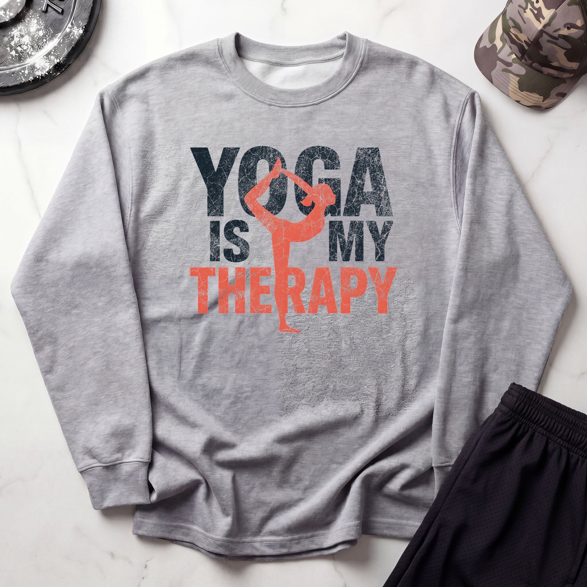 Yoga Is My Therapy Sweatshirt — Cozy Yoga Crewneck for Mindfulness & Wellness