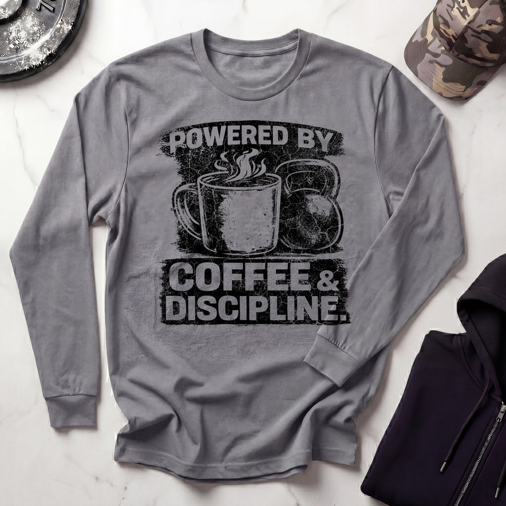 Coffee and Discipline Long Sleeve Gym Tee