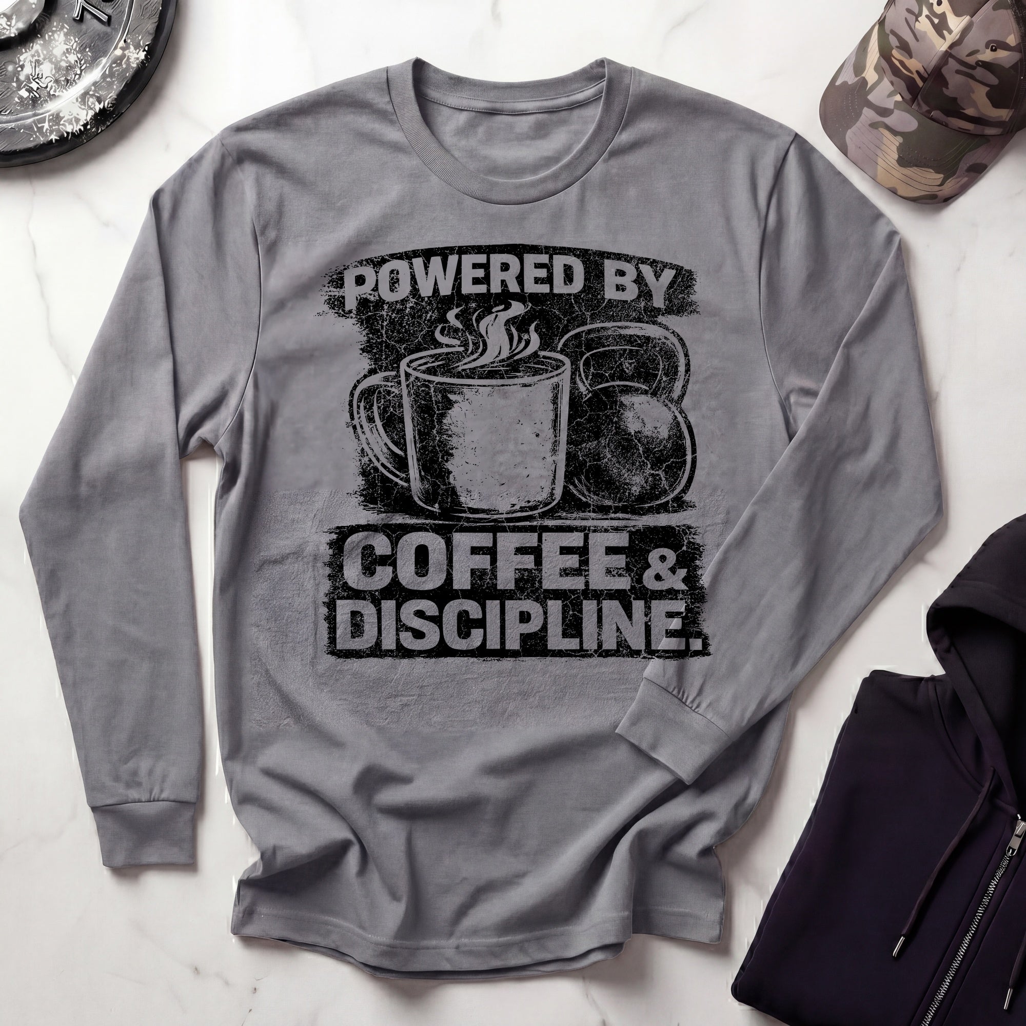 Coffee and Discipline Long Sleeve Gym Tee