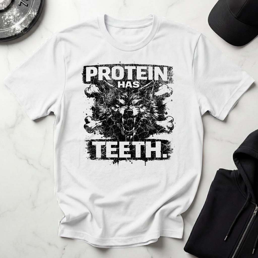 Protein Has Teeth Light Tee