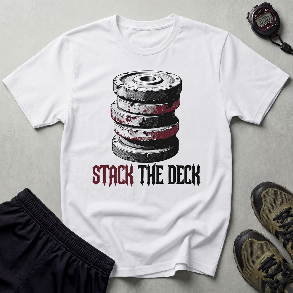 Stack The Desk Weight Plates Gym T-Shirt