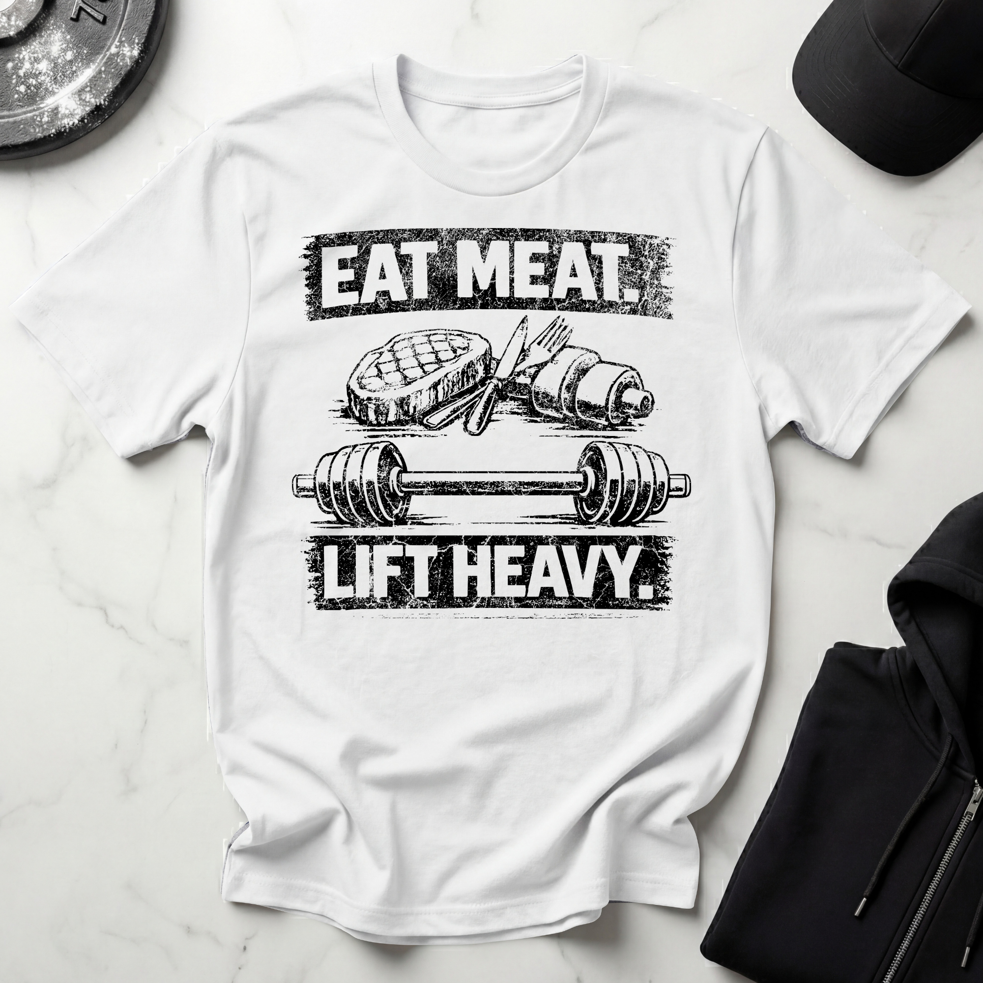 Eat Meat Lift Heavy Light Tee