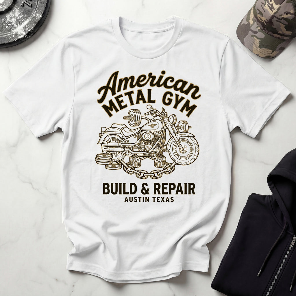 American Metal Austin TX Build and Repair Vintage Graphic Gym T-Shirt